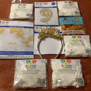 New Happy Birthday gold theme girls party supplies